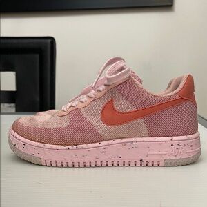 NIKE AIR FORCE 1 CRATER FLYNIT PINK SNEAKERS WOMENS SIZE 6
